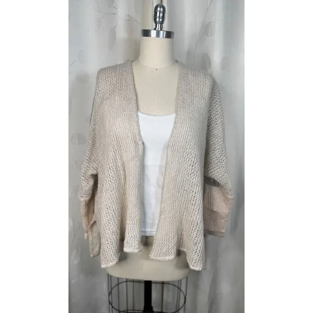 Free People Alpaca Blend Open Front Dolman Sleeve Lace Back Cardigan, Size S